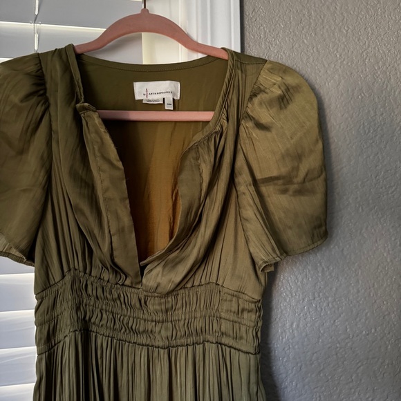 SUMMER COLLECTION ANTHROPOLOGIE Olive Green Maxi Dress Somerset collection - Picture 8 of 14